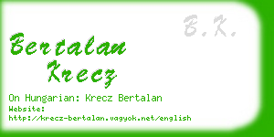 bertalan krecz business card